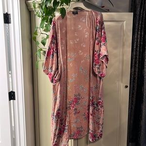 Pink floral duster